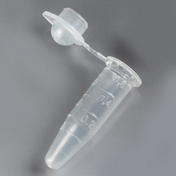 Globe Scientific PCR Tube, 0.6mL, Thin Wall, PP, Attached Dome Cap, Graduated, Natural PCR Tubes